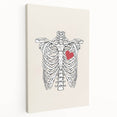Heart and Skeleton Halloween Wall Art - Gothic Anatomical Decor