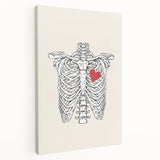Heart and Skeleton Halloween Wall Art - Gothic Anatomical Decor