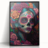 Colorful Catrina Portrait – Day of the Dead Wall Art