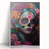 Colorful Catrina Portrait – Day of the Dead Wall Art