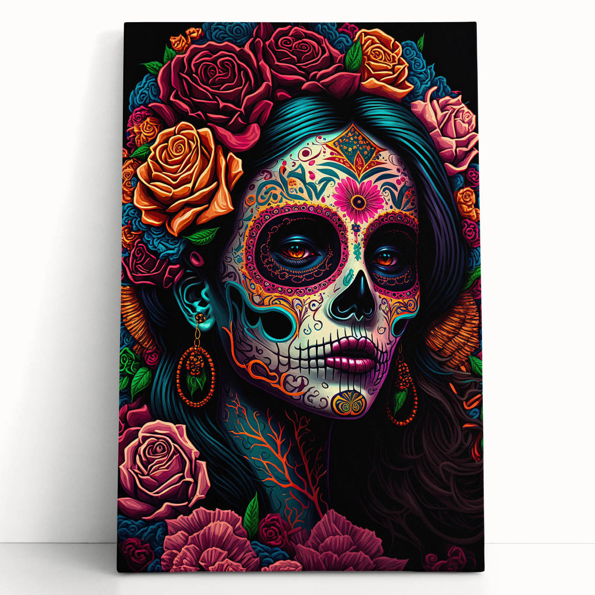 Colorful Catrina Portrait – Day of the Dead Wall Art