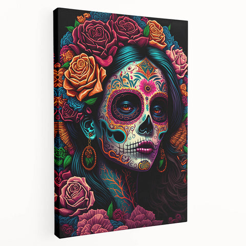 Colorful Catrina Portrait – Day of the Dead Wall Art