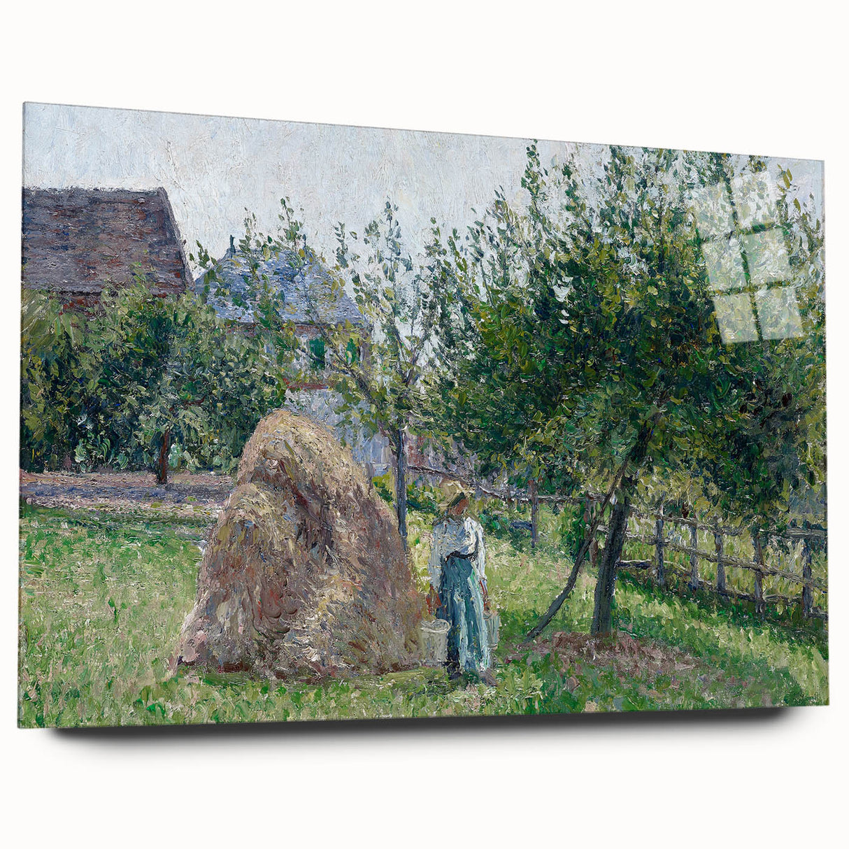 Apple Trees in Éragny, Sunny Morning - Idyllic Landscape by Camille Pissarro