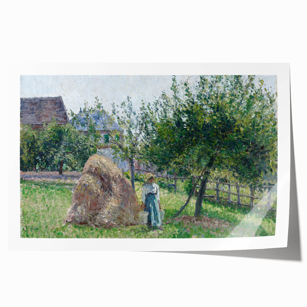 Apple Trees in Éragny, Sunny Morning - Idyllic Landscape by Camille Pissarro
