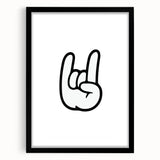 Rock On Hand - Boys Room Wall Art Kids Bedroom Decor