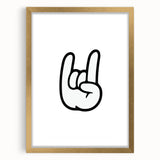 Rock On Hand - Boys Room Wall Art Kids Bedroom Decor