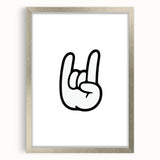 Rock On Hand - Boys Room Wall Art Kids Bedroom Decor