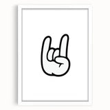 Rock On Hand - Boys Room Wall Art Kids Bedroom Decor