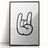 Rock On Hand - Boys Room Wall Art Kids Bedroom Decor