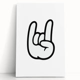 Rock On Hand - Boys Room Wall Art Kids Bedroom Decor