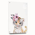 Floral Baby Tiger Girls Room Wall Art – Nursery Print
