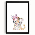Floral Baby Tiger Girls Room Wall Art – Nursery Print