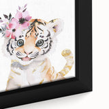 Floral Baby Tiger Girls Room Wall Art – Nursery Print