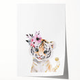 Floral Baby Tiger Girls Room Wall Art – Nursery Print