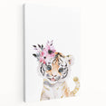Floral Baby Tiger Girls Room Wall Art – Nursery Print