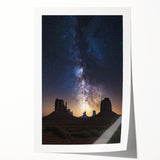 Desert landscape rolled print artwork showcasing vibrant warm tones and intricate details, elegantly packaged in a protective cardboard tube, ideal for home decor.