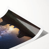 Desert landscape rolled canvas print showcasing vibrant colors and intricate details of arid terrain, securely packaged in a protective cardboard tube for safe shipping.