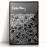 Black and White Pop Art Wall Art - Iconic Line Art Canvas Print