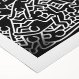 Black and White Pop Art Wall Art - Iconic Line Art Canvas Print