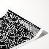 Black and White Pop Art Wall Art - Iconic Line Art Canvas Print