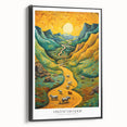 Black and white impressionist-style landscape painting on framed canvas, ideal for bedroom wall decor.