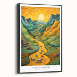 Black and white impressionist-style landscape painting on framed canvas, ideal for bedroom wall decor.