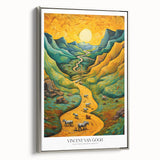 Impressionist landscape art painting featuring a vivid, colorful palette on a framed canvas.