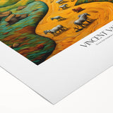 Art deco poster featuring a Van Gogh impressionist style on rolled canvas, suitable for dining room or bathroom wall art.