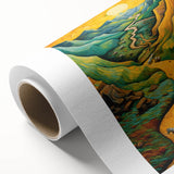 Impressionist style painting of a starry night sky in blue and yellow hues on rolled canvas, ideal for nursery wall art.