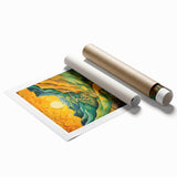 Extra large rolled print of Van Gogh's impressionist floral art in vibrant hues.
