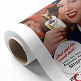 Vintage Chesterfield Cigarettes Ad Poster | Retro Flight Attendant Art