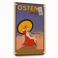Ostend Belgium Retro Travel Poster | Vintage Beach & Umbrella Art