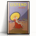 Ostend Belgium Retro Travel Poster | Vintage Beach & Umbrella Art