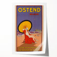 Ostend Belgium Retro Travel Poster | Vintage Beach & Umbrella Art