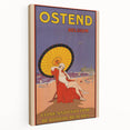 Ostend Belgium Retro Travel Poster | Vintage Beach & Umbrella Art
