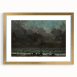 Realism Art Canvas - The Sea by Gustave Courbet Dark Ocean Print