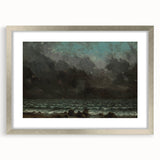 Realism Art Canvas - The Sea by Gustave Courbet Dark Ocean Print