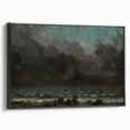 Realism Art Canvas - The Sea by Gustave Courbet Dark Ocean Print
