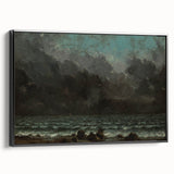 Realism Art Canvas - The Sea by Gustave Courbet Dark Ocean Print