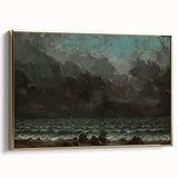Realism Art Canvas - The Sea by Gustave Courbet Dark Ocean Print