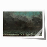 Realism Art Canvas - The Sea by Gustave Courbet Dark Ocean Print