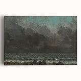 Realism Art Canvas - The Sea by Gustave Courbet Dark Ocean Print