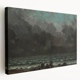 Realism Art Canvas - The Sea by Gustave Courbet Dark Ocean Print