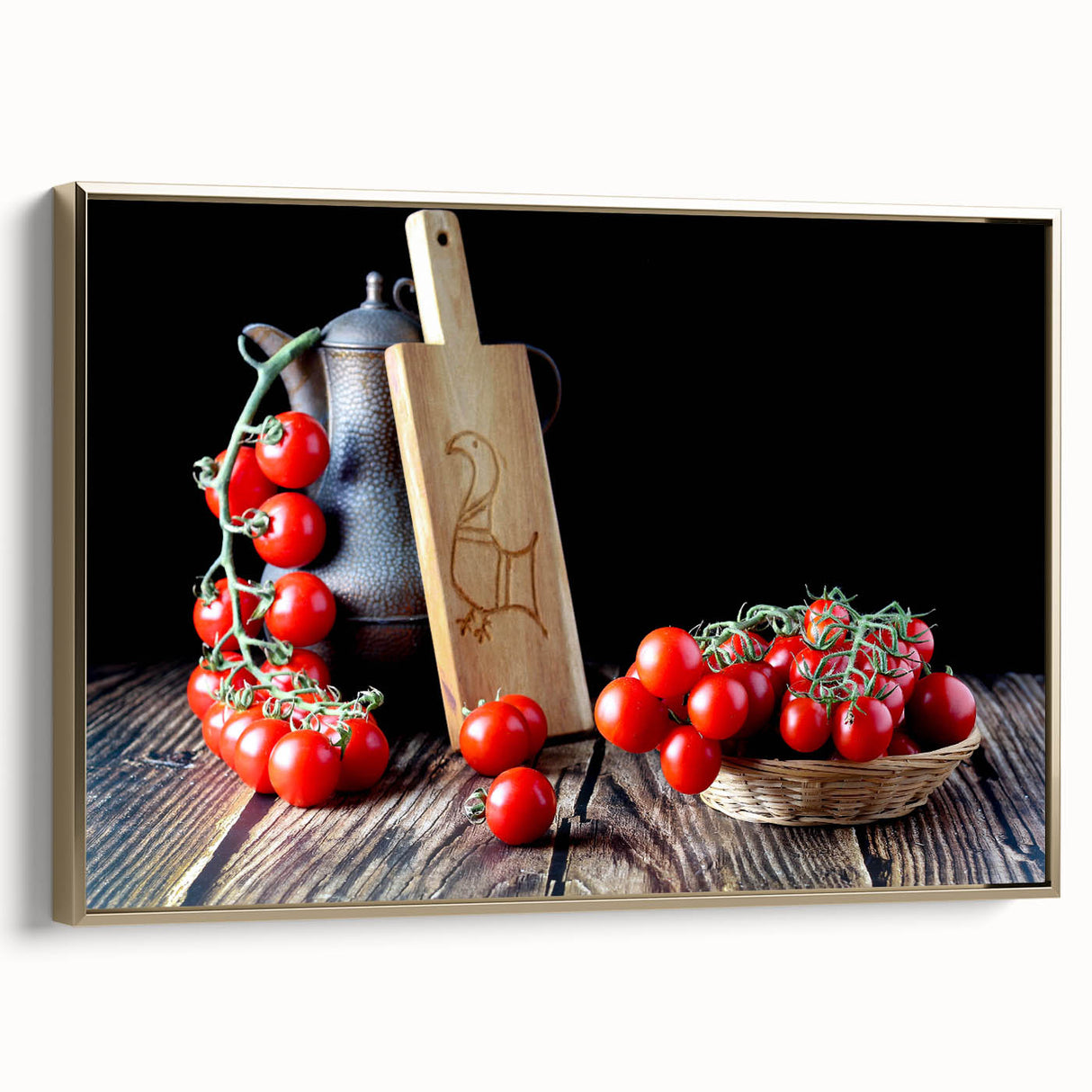 Rustic Tomato Kitchen Wall Art – Modern Canvas & Framed Print