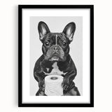French Bulldog Bathroom Wall Art - Bold Black and White Decor