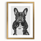 French Bulldog Bathroom Wall Art - Bold Black and White Decor