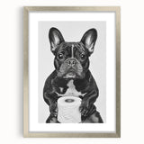 French Bulldog Bathroom Wall Art - Bold Black and White Decor