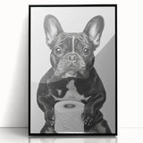 French Bulldog Bathroom Wall Art - Bold Black and White Decor