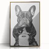 French Bulldog Bathroom Wall Art - Bold Black and White Decor