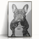 French Bulldog Bathroom Wall Art - Bold Black and White Decor